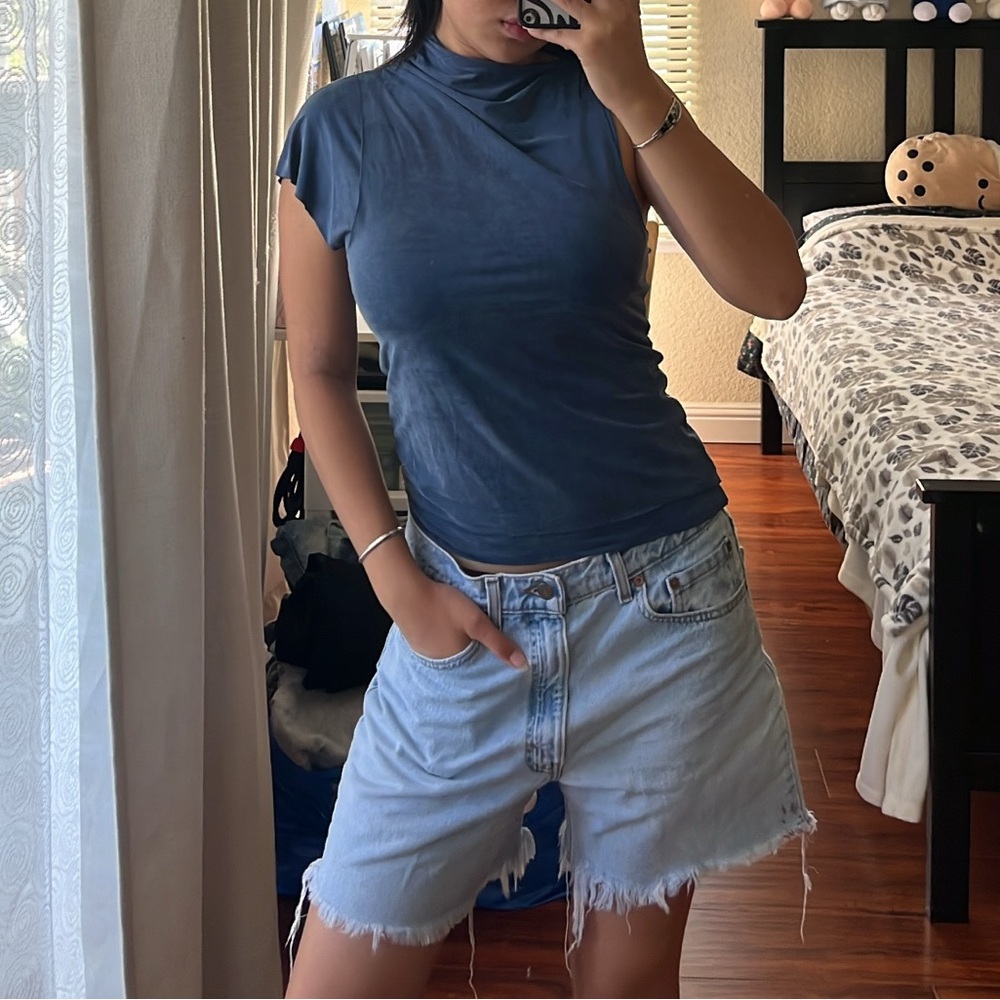 Paloma Wool Short Sleeve Top in Deep Blue